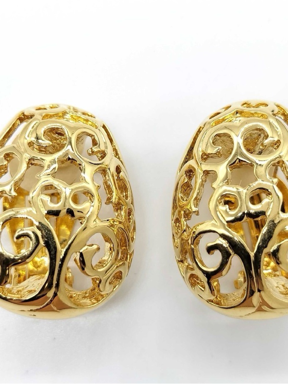 Yves Saint Laurent Gold Filigree Clip-On Earrings